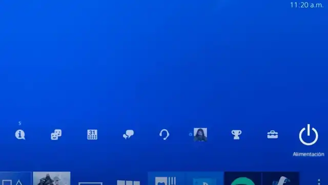 Menú rápido de PS4 con la opción de alimentación y cambio de usuario disponible