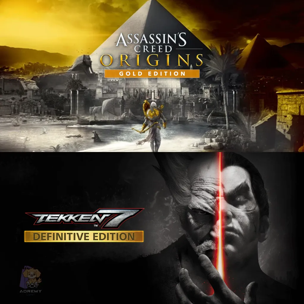 Portada de Assassin's Creed Origins Gold Edition y Tekken 7 Definitive Edition