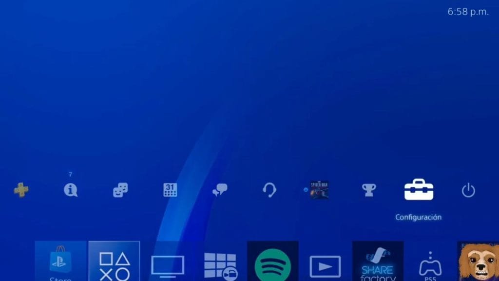 Ir a configuración PS4