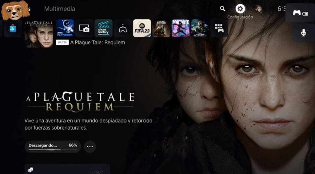 Ir a configuración en PS5