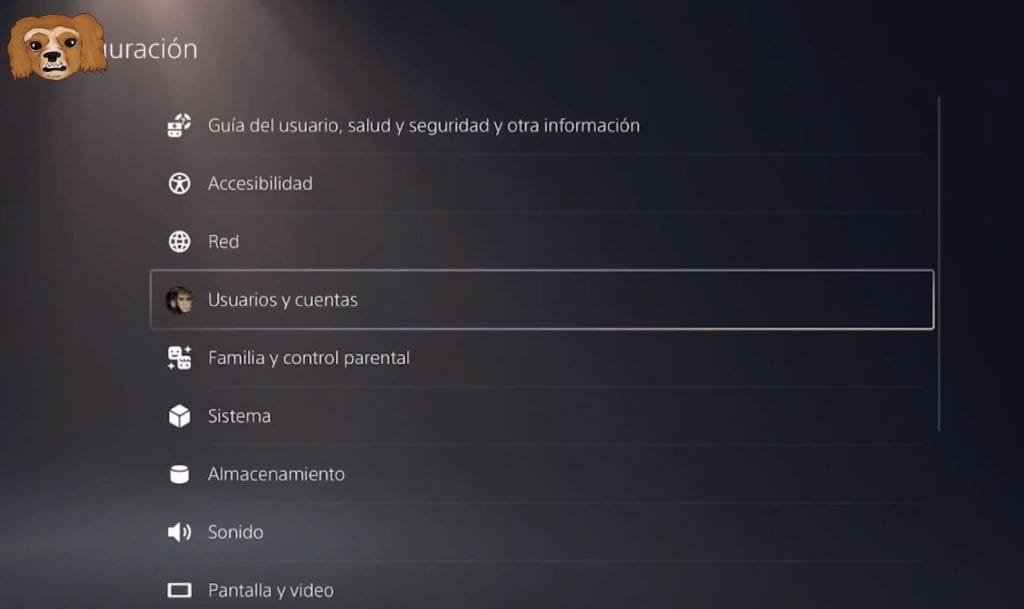 Usuarios y cuentas en PS5