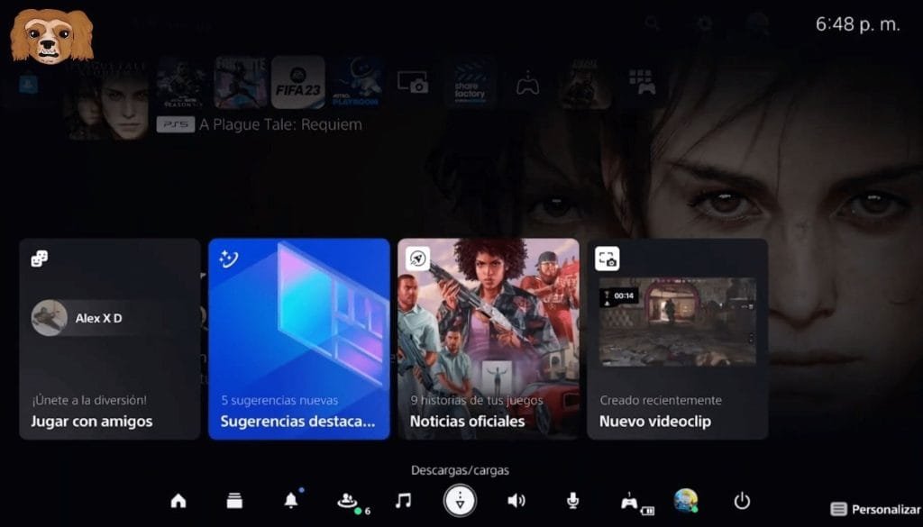 Estado de descarga PS5
