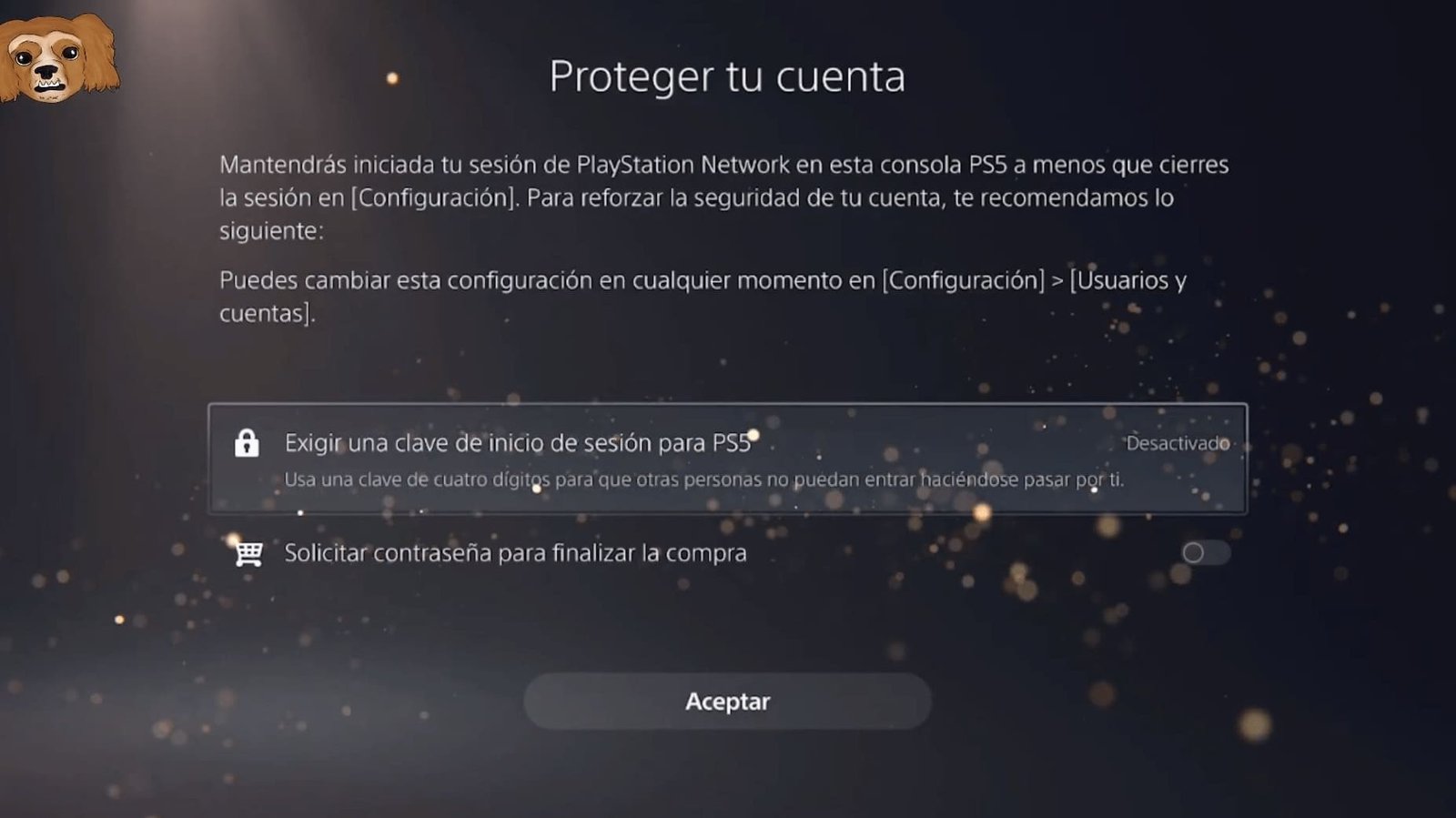 Proteger cuenta PS5