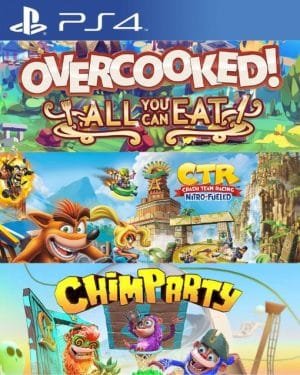 Overcooked! All You Can Eat + Chimparty +  Crash Team Racing (Play Station 4)