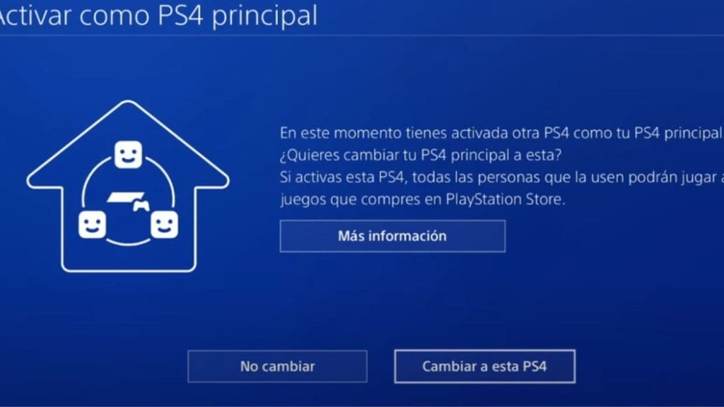Cambiar a esta PS4